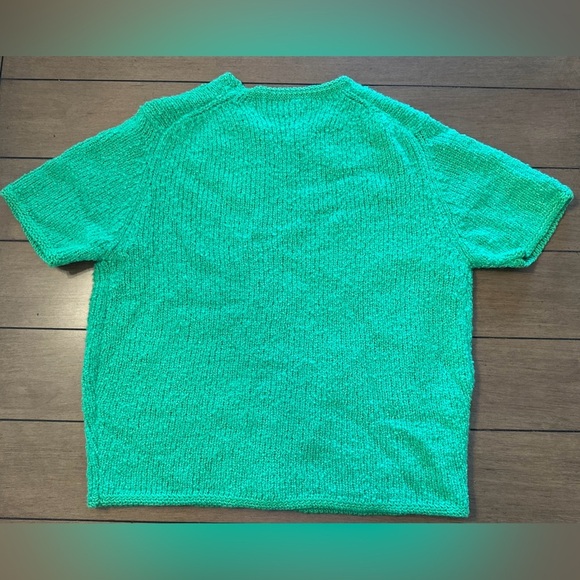 Vintage Tanner Womens Open Knit Cardigan Short Sleeve Grandma Cottage Core Green - Picture 5 of 8